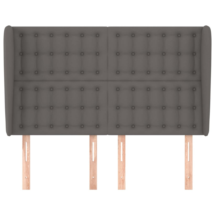 Hoofdbord Met Randen Kunstleer 147 x 23 x 118/128 cm Grijs