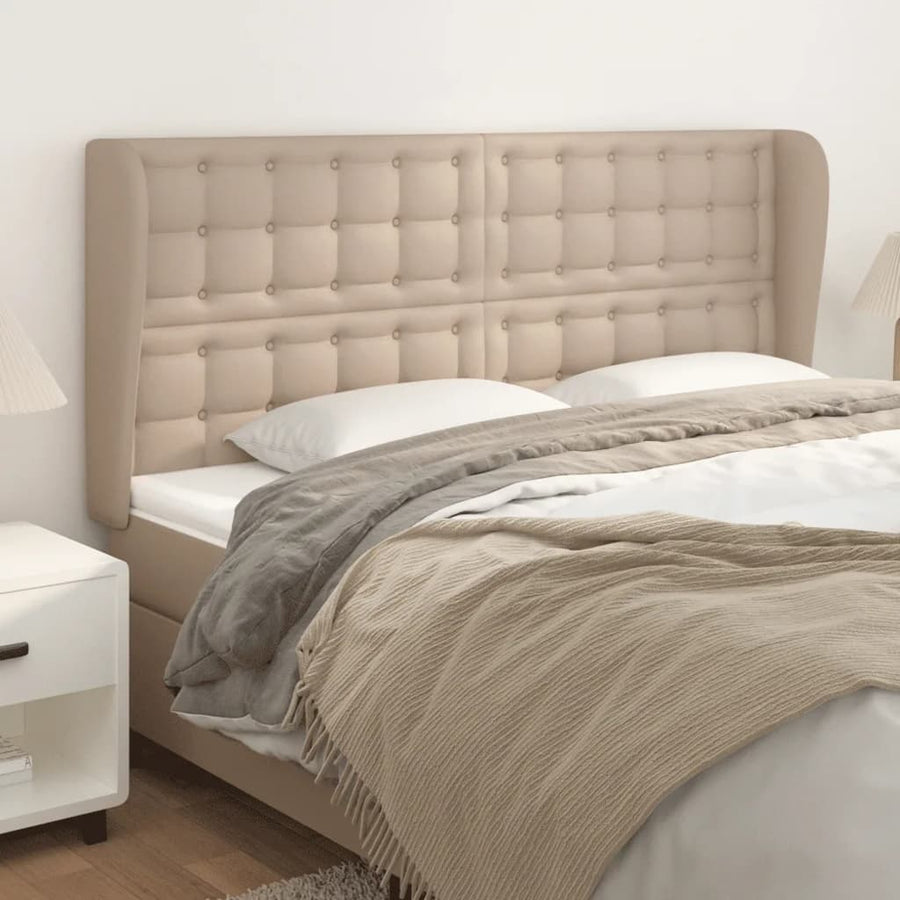 Hoofdbord Met Randen 63X23X8/28Cm Kunstleer Kleur 1 163 x 23 x 118/128 cm Cappuccino