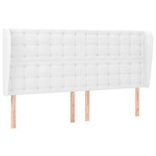 Hoofdbord Met Randen Kunstleer 183 x 23 x 118/128 cm Wit