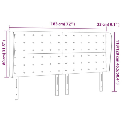 Hoofdbord Met Randen 83X23X8/28Cm Kunstleer Kleur 183 x 23 x 118/128 cm Cappuccino