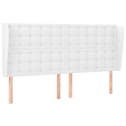 Hoofdbord Met Randen Kunstleer 203 x 23 x 118/128 cm Wit