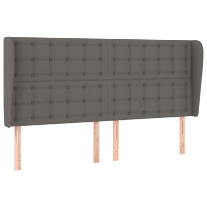 Hoofdbord Met Randen Kunstleer 203 x 23 x 118/128 cm Grijs
