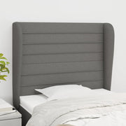 Hoofdbord stof donkergrijs 83x23x118/128 cm