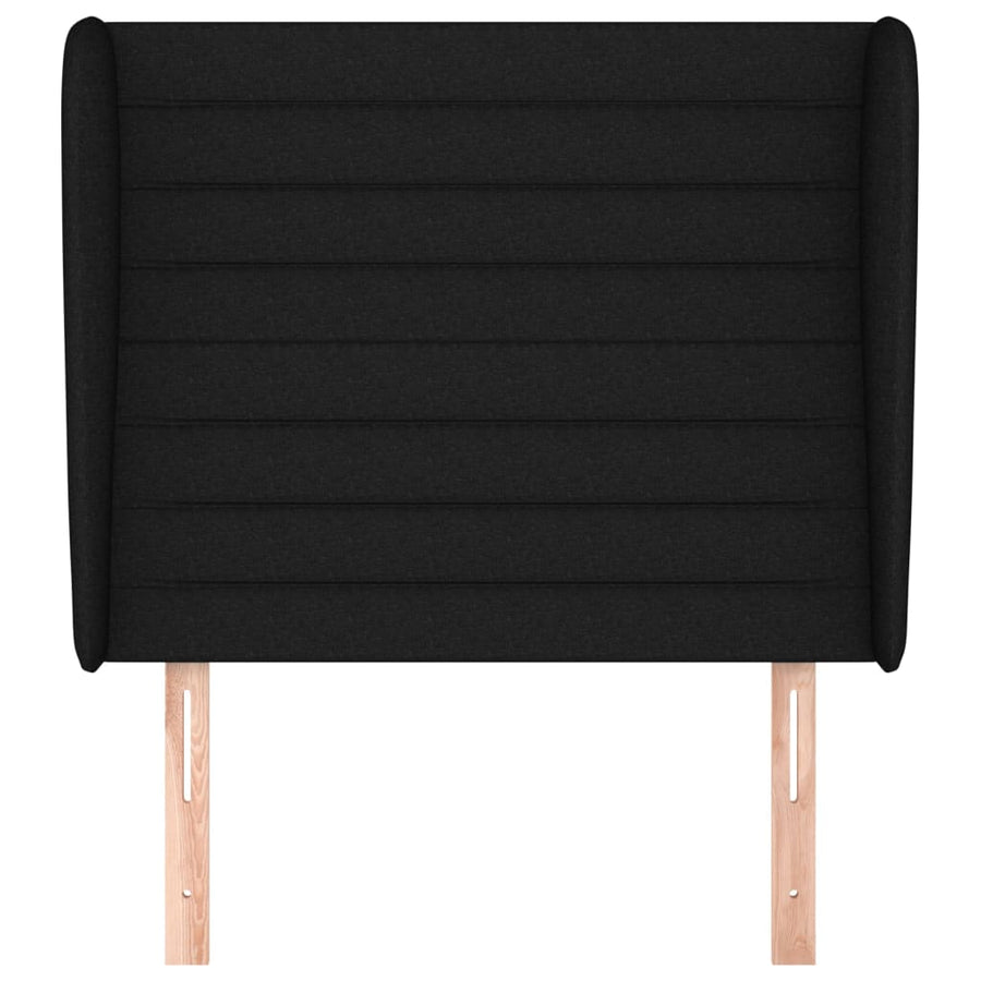 Hoofdbord Met Randen Stof 83 x 23 x 118/128 cm Zwart