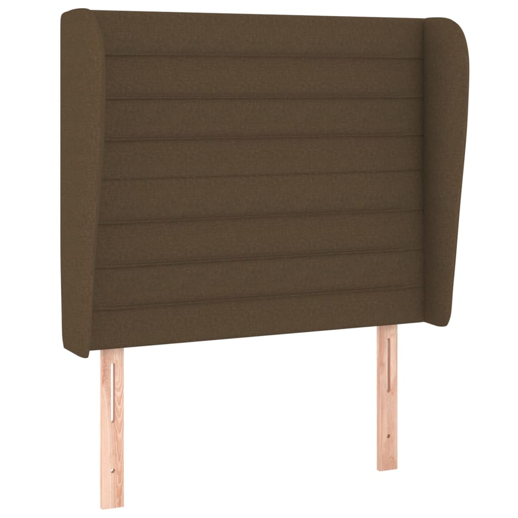Hoofdbord met randen 83x23x118/128 cm stof donkerbruin 83 x 23 x 118/128 cm Donkerbruin