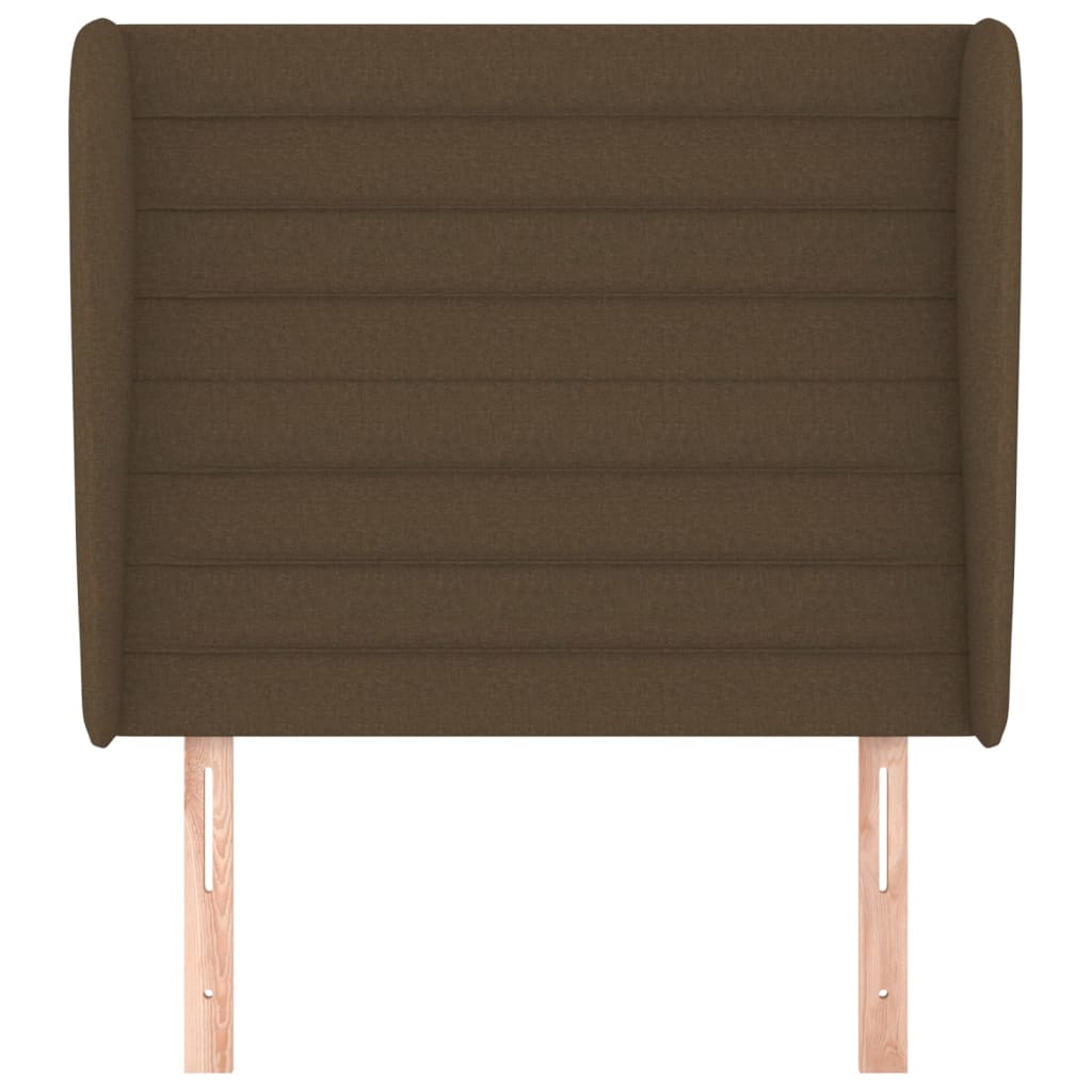 Hoofdbord met randen 83x23x118/128 cm stof donkerbruin 83 x 23 x 118/128 cm Donkerbruin