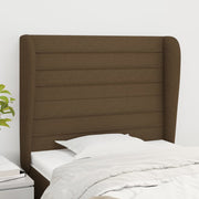 Hoofdbord 83x23x118/128 cm stof donkerbruin