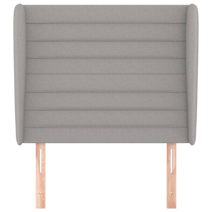 Hoofdbord met randen 93x23x118/128 cm stof lichtgrijs 93 x 23 x 118/128 cm Lichtgrijs