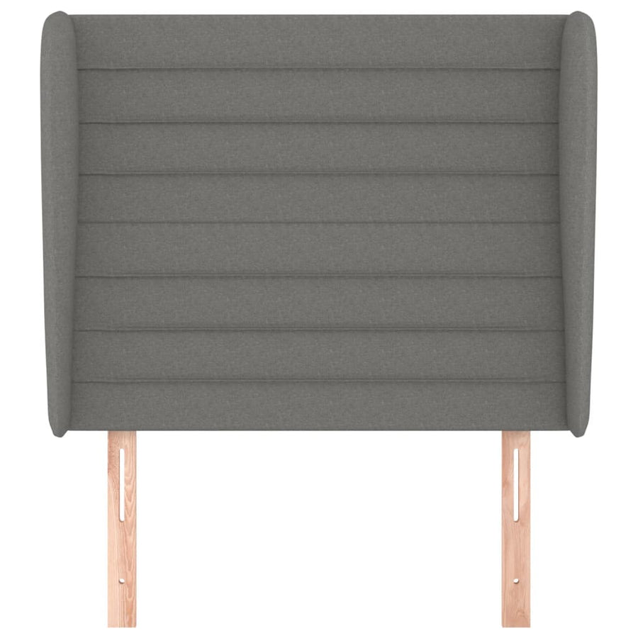Hoofdbord Met Randen Stof 93 x 23 x 118/128 cm Donkergrijs