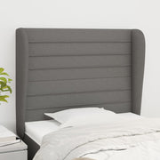 Hoofdbord 93x23x118/128 cm stof donkergrijs