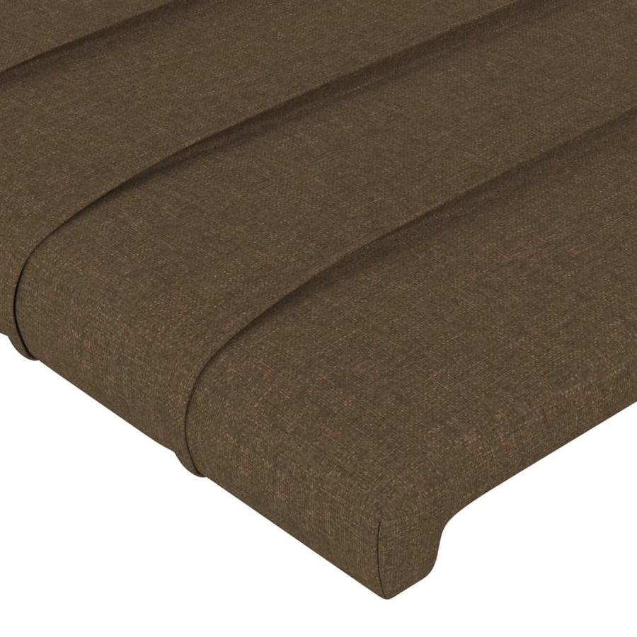 Hoofdbord met randen 93x23x118/128 cm stof donkerbruin