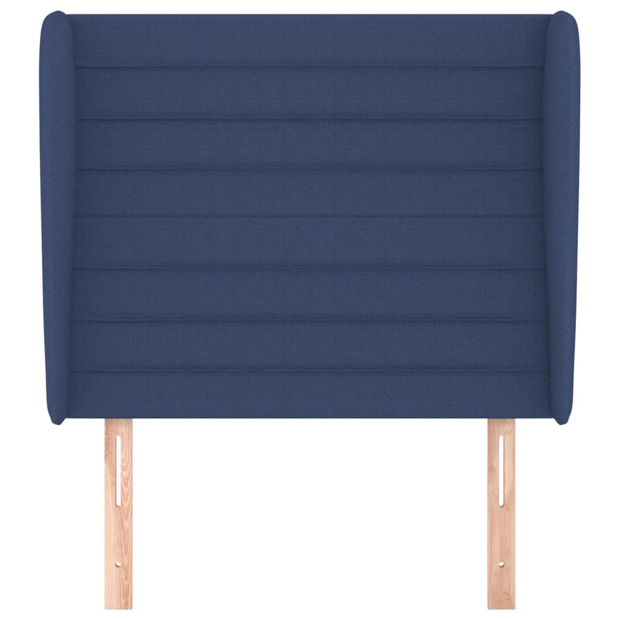 Hoofdbord met randen 93x23x118/128 cm stof blauw 93 x 23 x 118/128 cm Blauw