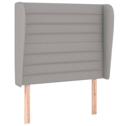 Hoofdbord met randen 103x23x118/128 cm stof lichtgrijs 103 x 23 x 118/128 cm Lichtgrijs