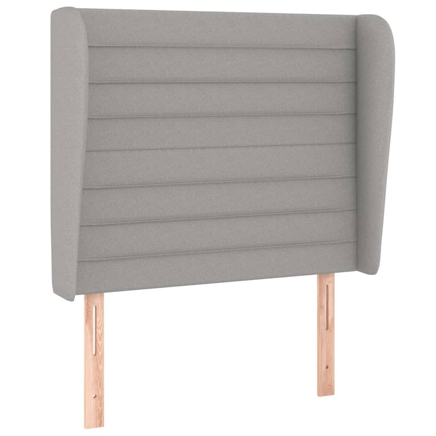 Hoofdbord met randen 103x23x118/128 cm stof lichtgrijs 103 x 23 x 118/128 cm Lichtgrijs