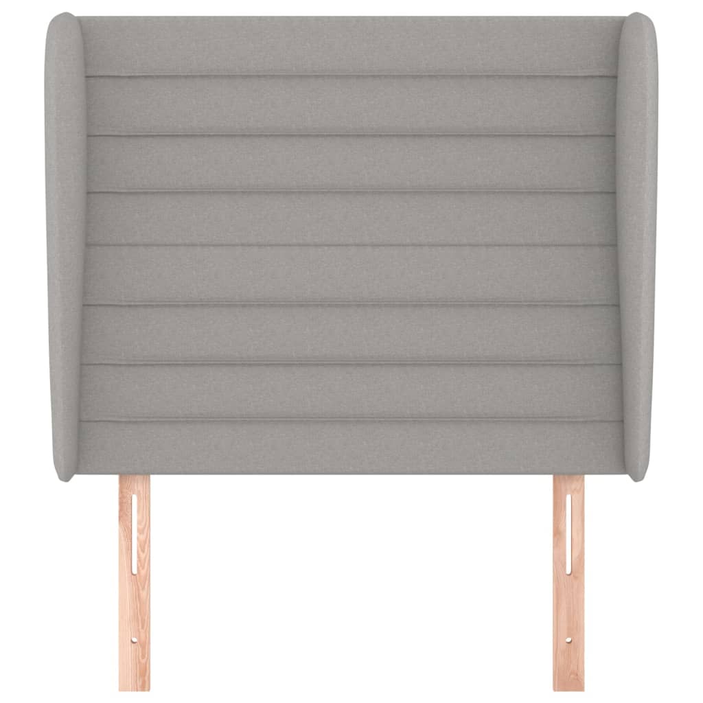 Hoofdbord met randen 103x23x118/128 cm stof lichtgrijs 103 x 23 x 118/128 cm Lichtgrijs
