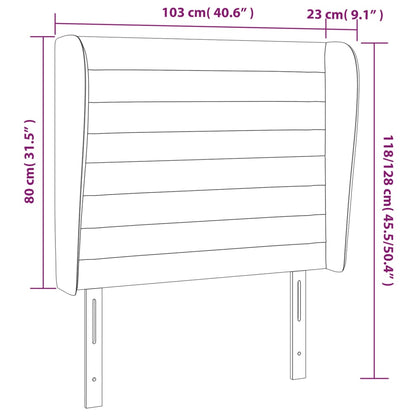 Hoofdbord met randen 103x23x118/128 cm stof lichtgrijs 103 x 23 x 118/128 cm Lichtgrijs