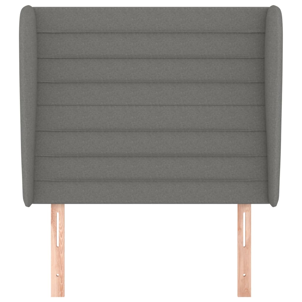Hoofdbord met randen 103x23x118/128 cm stof donkergrijs 103 x 23 x 118/128 cm Donkergrijs