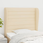 Hoofdbord 103x23x118/128 cm stof crèmekleurig