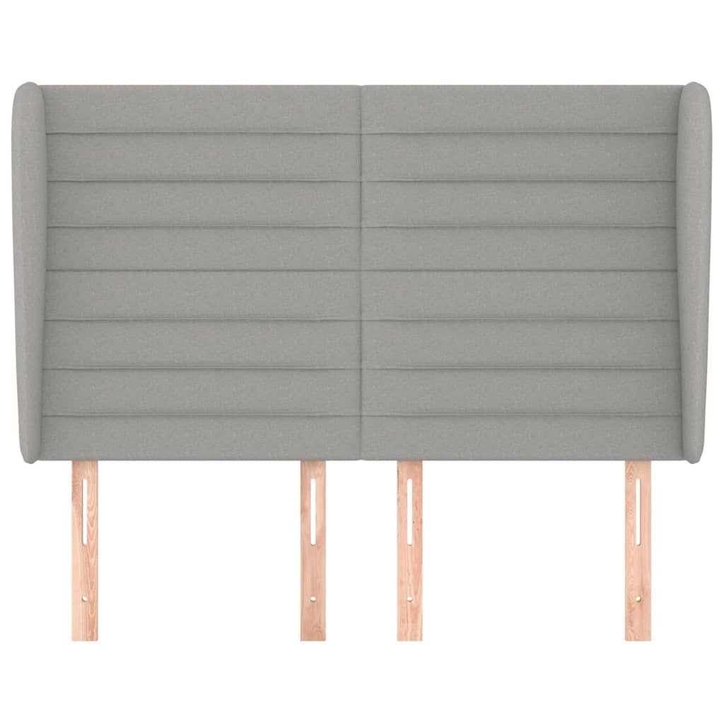 Hoofdbord met randen 147x23x118/128 cm stof lichtgrijs 147 x 23 x 118/128 cm Lichtgrijs