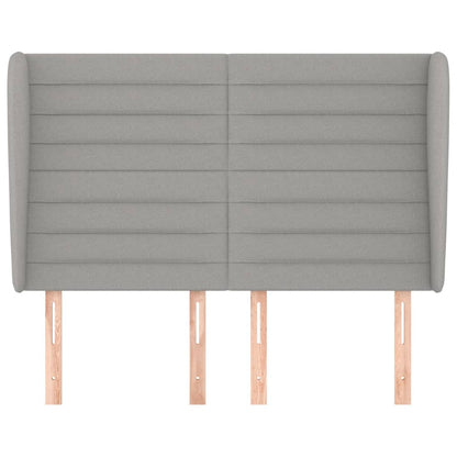 Hoofdbord met randen 147x23x118/128 cm stof lichtgrijs 147 x 23 x 118/128 cm Lichtgrijs