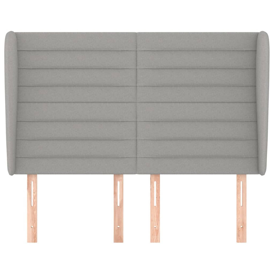 Hoofdbord met randen 147x23x118/128 cm stof lichtgrijs 147 x 23 x 118/128 cm Lichtgrijs