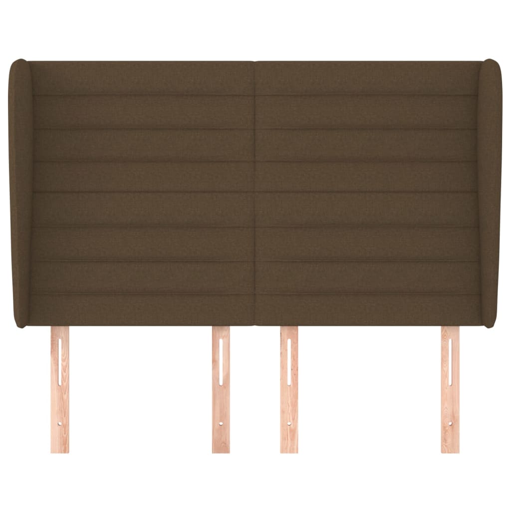 Hoofdbord met randen 147x23x118/128 cm stof donkerbruin 147 x 23 x 118/128 cm Donkerbruin