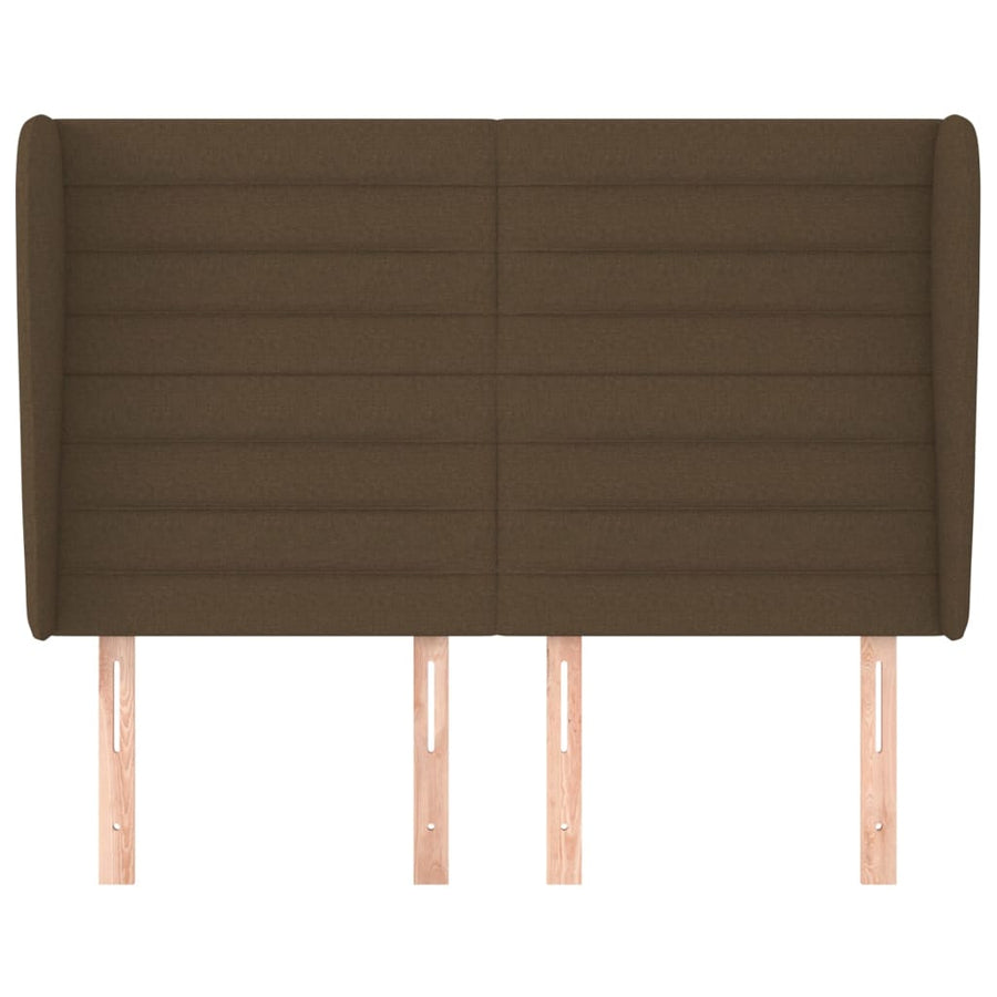 Hoofdbord met randen 147x23x118/128 cm stof donkerbruin 147 x 23 x 118/128 cm Donkerbruin