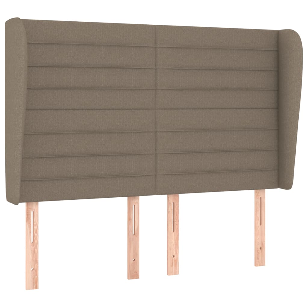 Hoofdbord met randen 147x23x118/128 cm stof taupe 147 x 23 x 118/128 cm Taupe