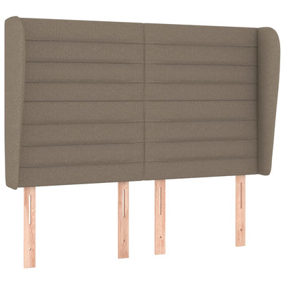 Hoofdbord met randen 147x23x118/128 cm stof taupe 147 x 23 x 118/128 cm Taupe