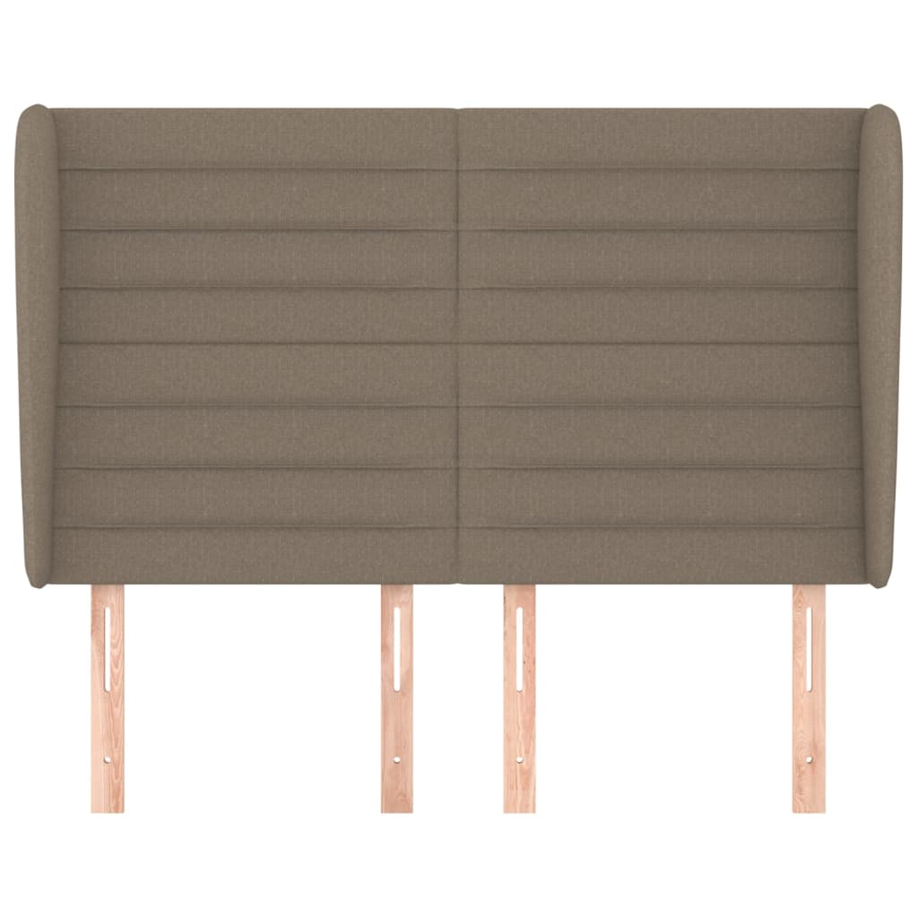 Hoofdbord met randen 147x23x118/128 cm stof taupe 147 x 23 x 118/128 cm Taupe