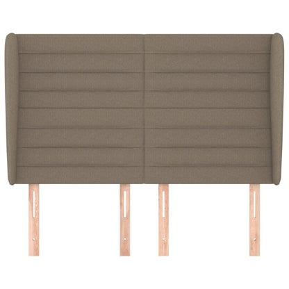 Hoofdbord met randen 147x23x118/128 cm stof taupe 147 x 23 x 118/128 cm Taupe