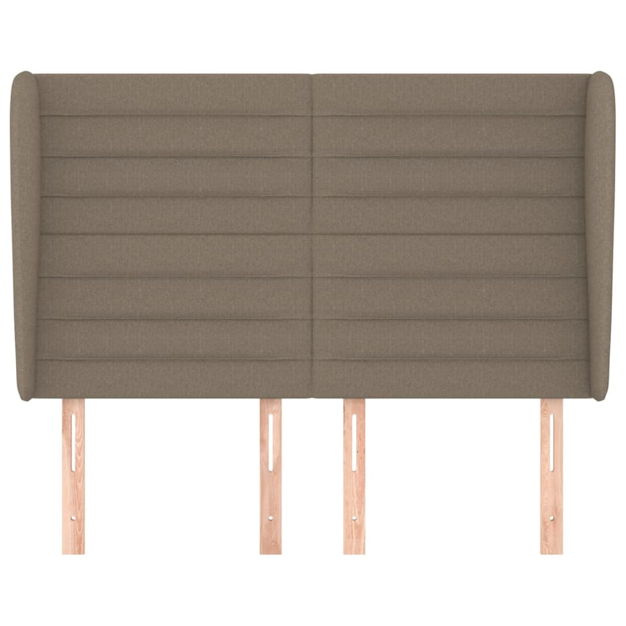 Hoofdbord met randen 147x23x118/128 cm stof taupe 147 x 23 x 118/128 cm Taupe