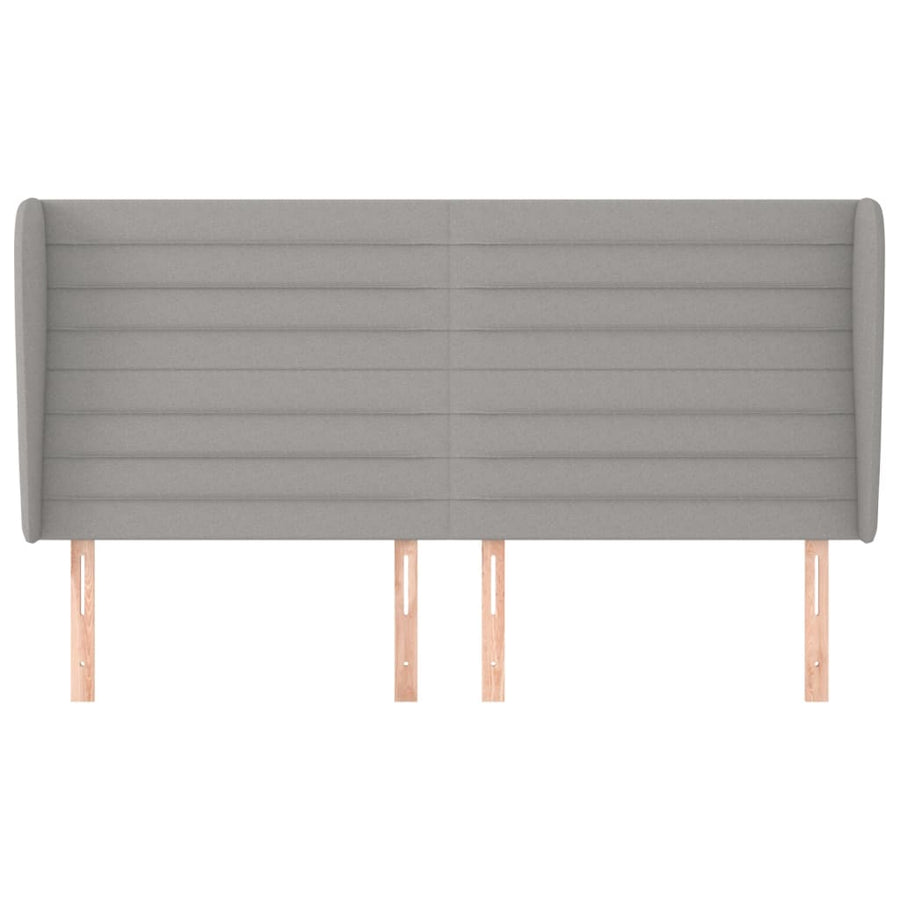 Hoofdbord met randen 163x23x118/128 cm stof lichtgrijs 163 x 23 x 118/128 cm Lichtgrijs