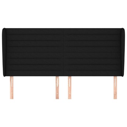 Hoofdbord Met Randen Stof 163 x 23 x 118/128 cm Zwart