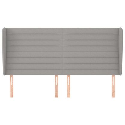 Hoofdbord met randen 183x23x118/128 cm stof lichtgrijs 183 x 23 x 118/128 cm Lichtgrijs
