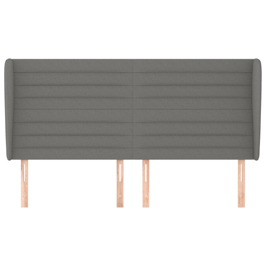 Hoofdbord met randen 183x23x118/128 cm stof donkergrijs 183 x 23 x 118/128 cm Donkergrijs