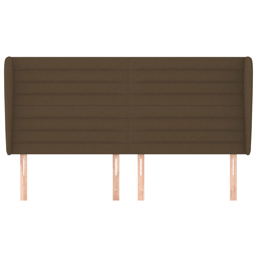 Hoofdbord Met Randen Stof 183 x 23 x 118/128 cm Donkerbruin