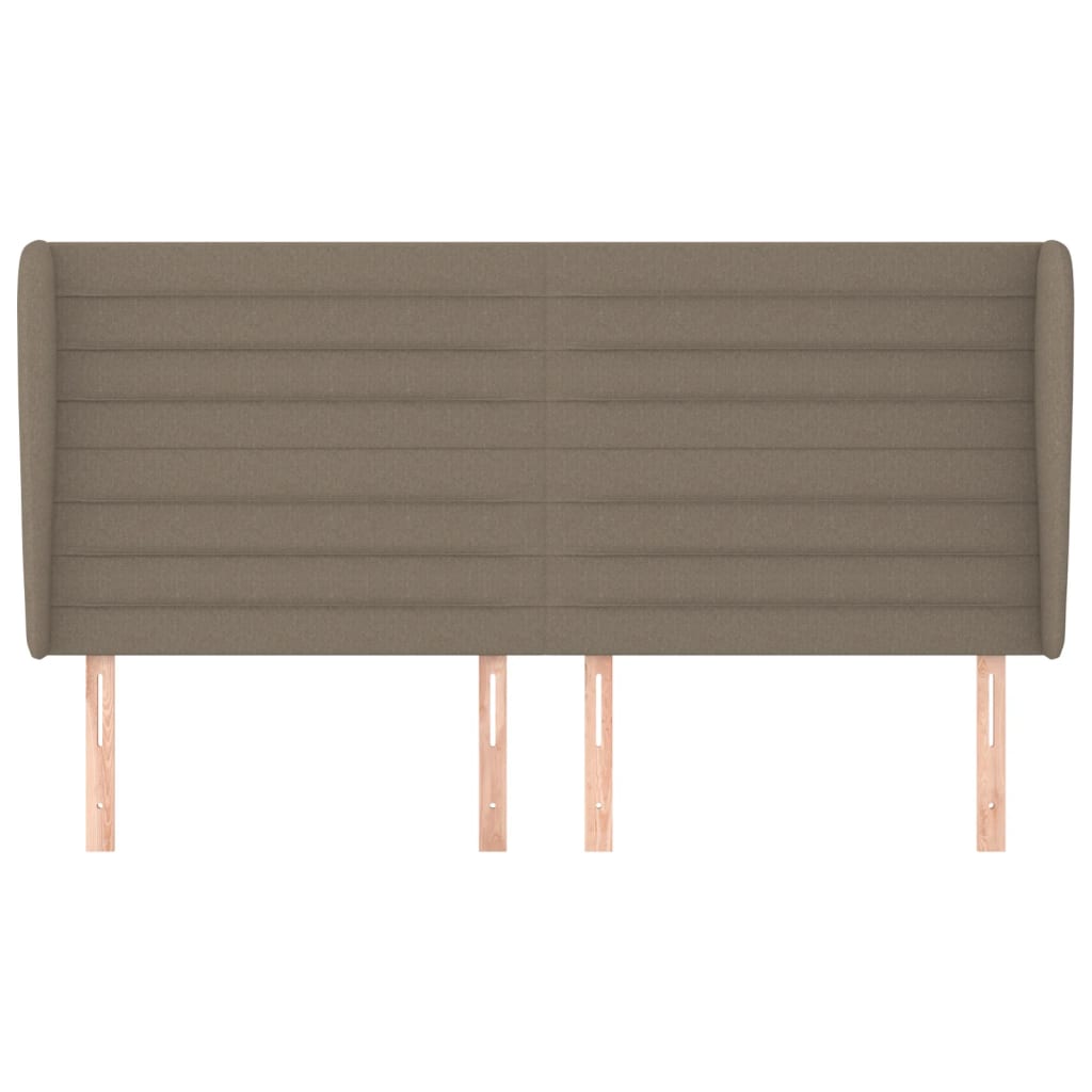 Hoofdbord met randen 183x23x118/128 cm stof taupe 183 x 23 x 118/128 cm Taupe