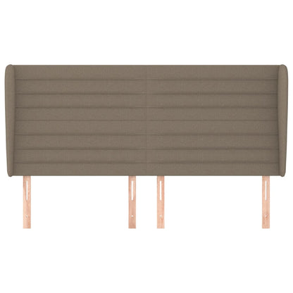 Hoofdbord met randen 183x23x118/128 cm stof taupe 183 x 23 x 118/128 cm Taupe