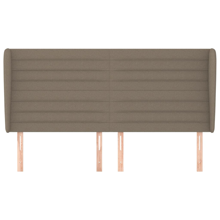 Hoofdbord met randen 183x23x118/128 cm stof taupe 183 x 23 x 118/128 cm Taupe
