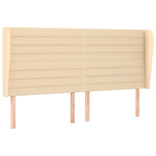 Hoofdbord Met Randen Stof Kleurig 183 x 23 x 118/128 cm Crème