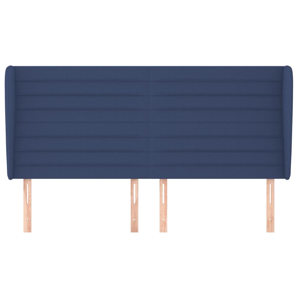 Hoofdbord Met Randen Stof 183 x 23 x 118/128 cm Blauw