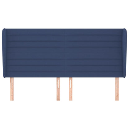 Hoofdbord Met Randen Stof 183 x 23 x 118/128 cm Blauw