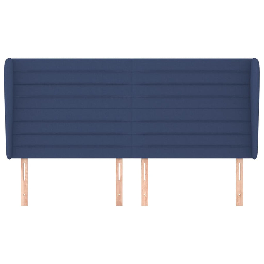 Hoofdbord Met Randen Stof 183 x 23 x 118/128 cm Blauw