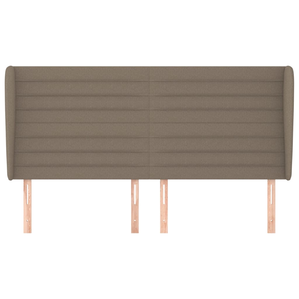Hoofdbord met randen 203x23x118/128 cm stof taupe 203 x 23 x 118/128 cm Taupe