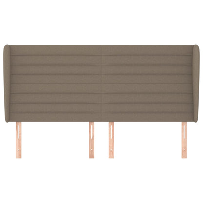 Hoofdbord met randen 203x23x118/128 cm stof taupe 203 x 23 x 118/128 cm Taupe