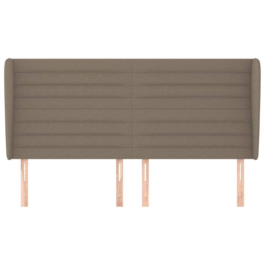 Hoofdbord met randen 203x23x118/128 cm stof taupe 203 x 23 x 118/128 cm Taupe