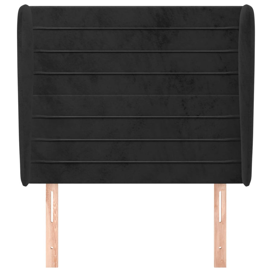 Hoofdbord Met Randen 83X23X118/128 Cm Fluweel Zwart
