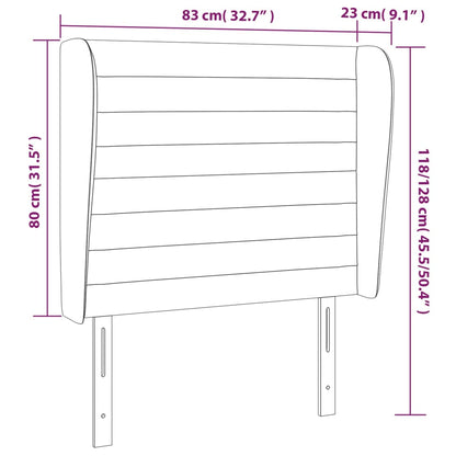 Hoofdbord met randen 83x23x118/128 cm fluweel donkergroen