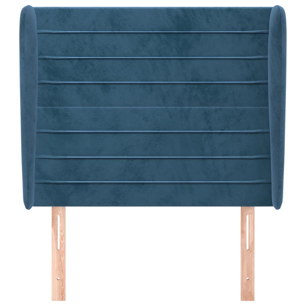 Hoofdbord Met Randen Fluweel 83 x 23 x 118/128 cm Donkerblauw